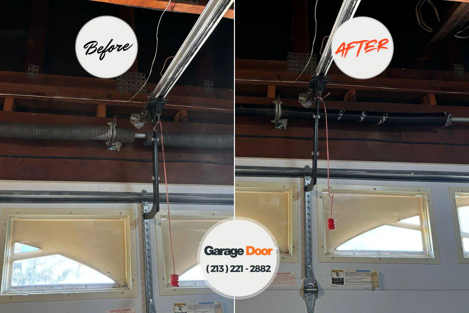 Before and after: garage door repair Whitemarsh Island, GA